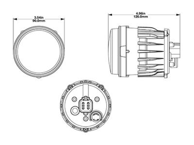 JWS Model 93 5-in-1 Headlight Technical Image