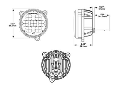 JWS Model 4415 LED Work Light Technical Image