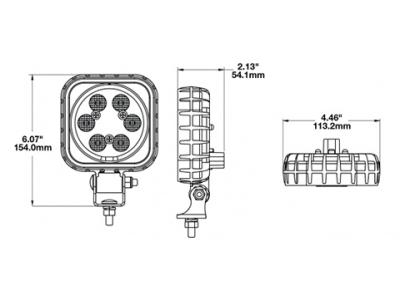 JWS Model 840 XD Flood Beam Work Light Technical Image