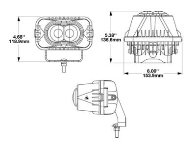 JWS Model 560 Forklift Warning Projector Light Technical Image