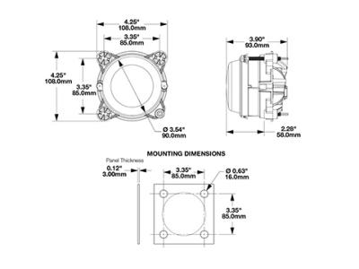 JWS 3 Point Mount For Model 93 Headlights 3mm Technical Image