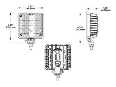 JWS Model 892 Compact Work Light Technical Image